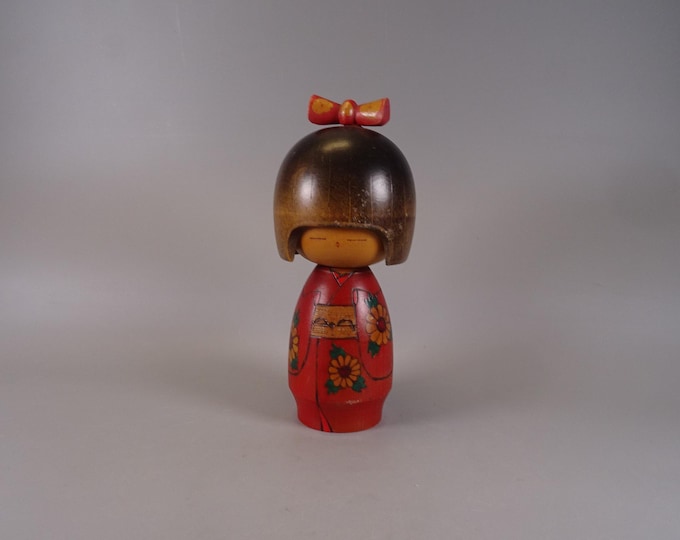 Kokeshi doll wooden figure from Japan vintage, 70s -80s