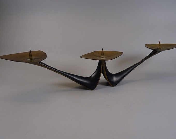 3 candlesticks from the 60s Brutalist, metal