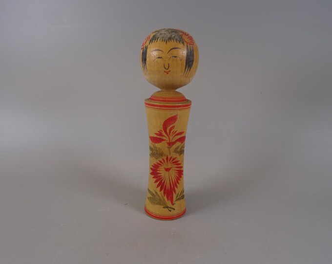 Kokeshi doll wooden figure from Japan vintage, 70s -80s