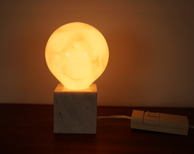 80s marble lamp by Lindner Leuchten from Germany with dimmer