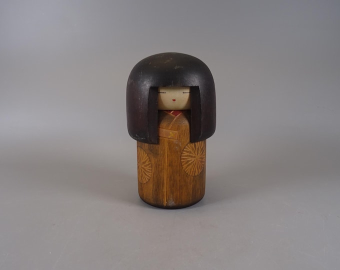 Kokeshi doll wooden figure from Japan vintage, 70s -80s