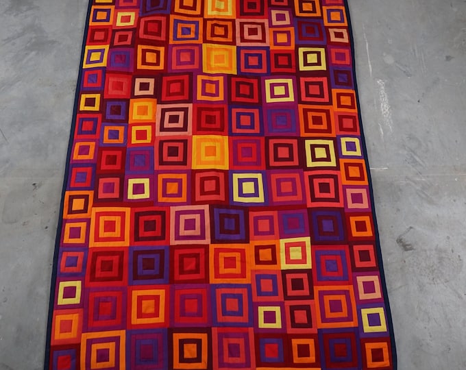 Unique patchwork blanket, original from the 70s/80s, vintage