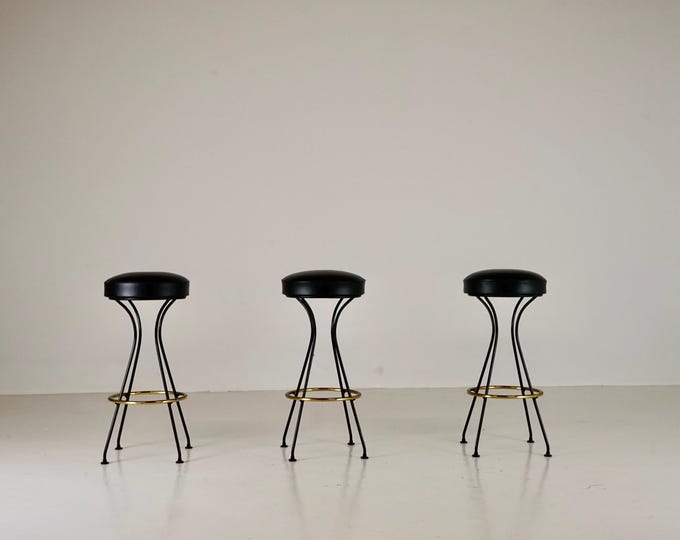 Set of 3 bar stools from the 1960s
