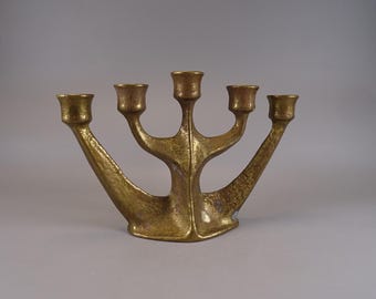 German Brutalist bronze candle holder, circa 1970-80s