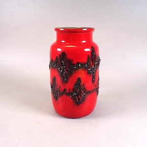 Orange Fat Lava Bay West German Vase
