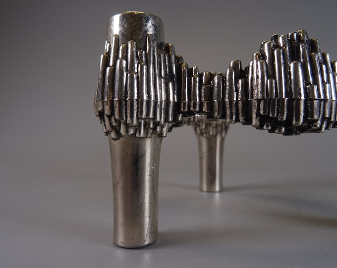 BMF Nagel Candlestick Candle Holder Silver-colored / Vintage