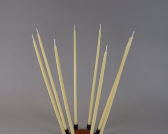 Digsmed Design teak and metal candlesticks with candles