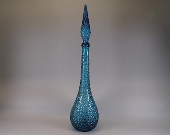 EMPolI Itly Design glass bottle with stopper / Vintage/ Decorative / from Italy 1960s Blue