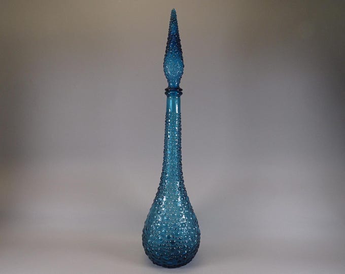 EMPolI Itly Design glass bottle with stopper / Vintage/ Decorative / from Italy 1960s Blue