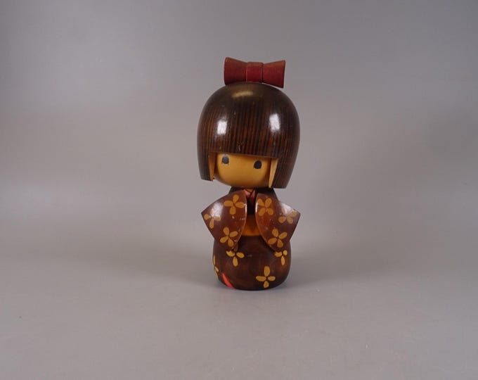 Kokeshi doll wooden figure from Japan vintage, 70s -80s