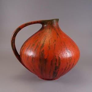 XXL Mid Century Handle Vase by Ruscha Vulcano from the 60s - 70s Vintage Design Vase