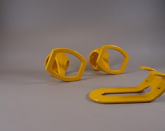 Set of 3 Mid Century Space Age Wardrobe Racks Yellow Vintage