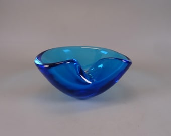 Murano Glass Bowl, made in Italy from the 1980s Blue