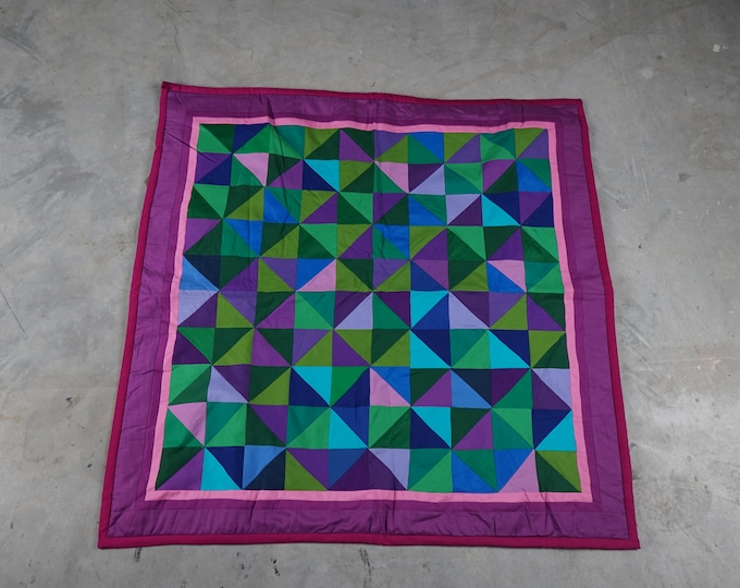 Unique patchwork blanket, original from the 70s/80s, vintage