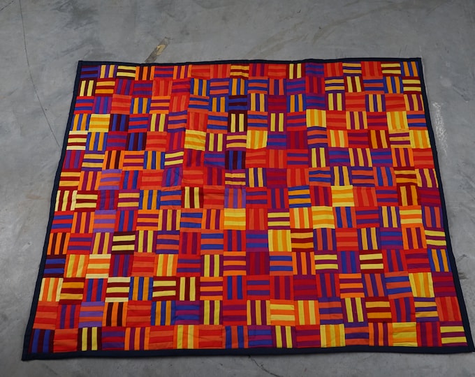 Unique patchwork blanket, original from the 70s/80s, vintage