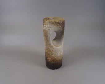 Fat Lava Vase Design Hole Vase Vintage Brown 1960s