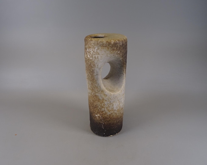 Fat Lava Vase Design Hole Vase Vintage Brown 1960s