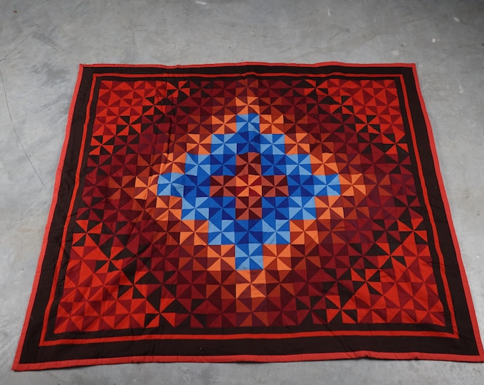 Unique patchwork blanket, original from the 70s/80s, vintage