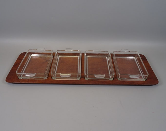 DIGSMED MADE in DENMARK tray with 4 bowls from the 80s