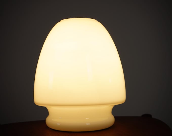 White opal glass lamp from the 1970s by Limburger Leuchten