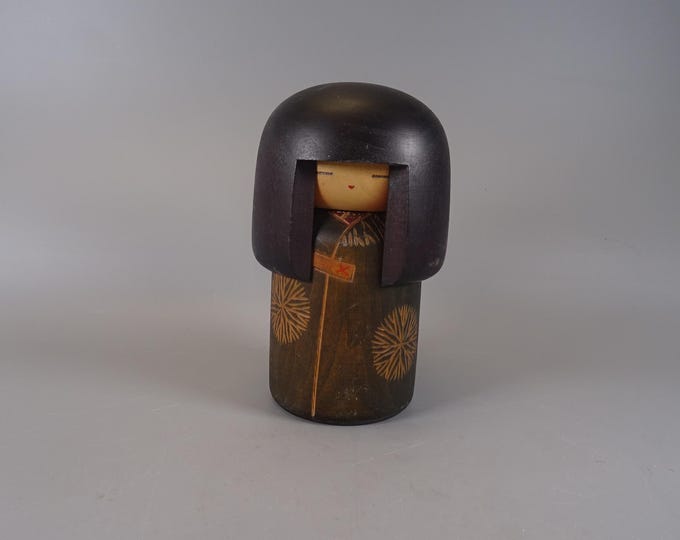 Kokeshi doll wooden figure from Japan vintage, 70s -80s