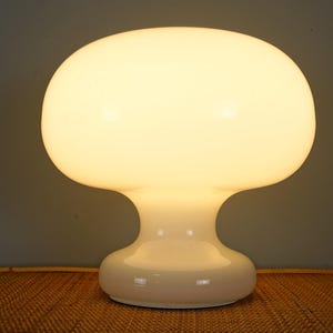 Vintage White Murano Glass Mushroom Table Lamp by Cosack Leuchten