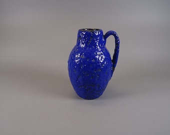 Scheurich Blue Fat Lava Vase 414-16 from the 60s