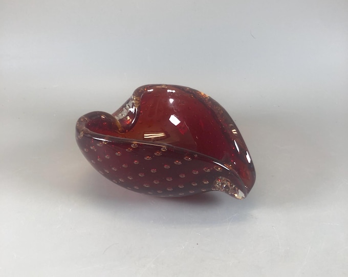 Murano Glass Ashtray, Made in Italy 1970s Green