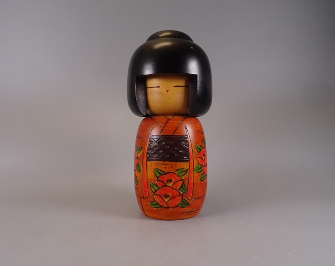 Kokeshi doll wooden figure from Japan vintage, 70s -80s