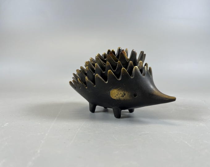 Original Walter Bosse Hedgehog Ashtray Set Figurines Vintage, 1960s 1970s