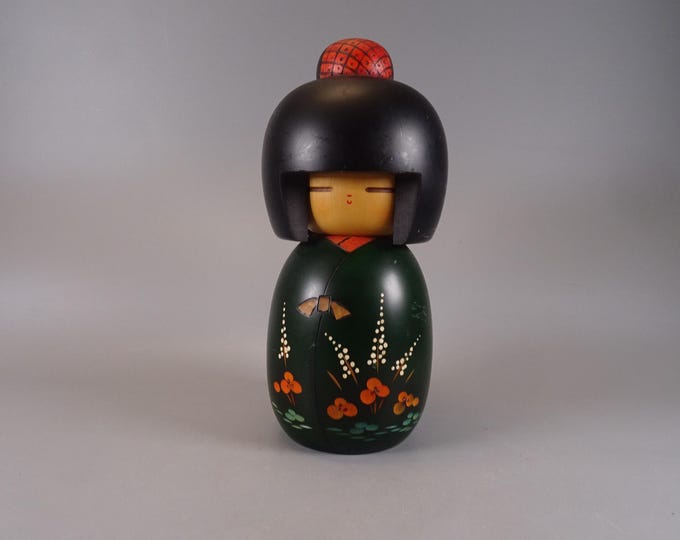 Kokeshi doll wooden figure from Japan vintage, 70s -80s