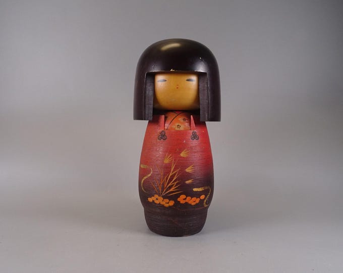 Kokeshi doll wooden figure from Japan vintage, 70s -80s