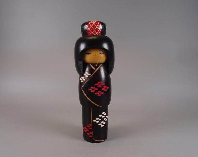 Kokeshi doll wooden figure from Japan vintage, 70s -80s