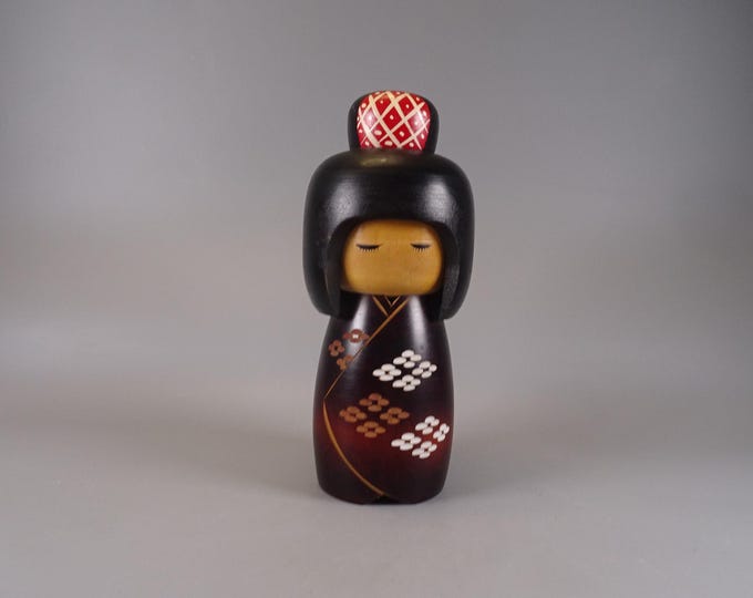 Kokeshi doll wooden figure from Japan vintage, 70s -80s 004
