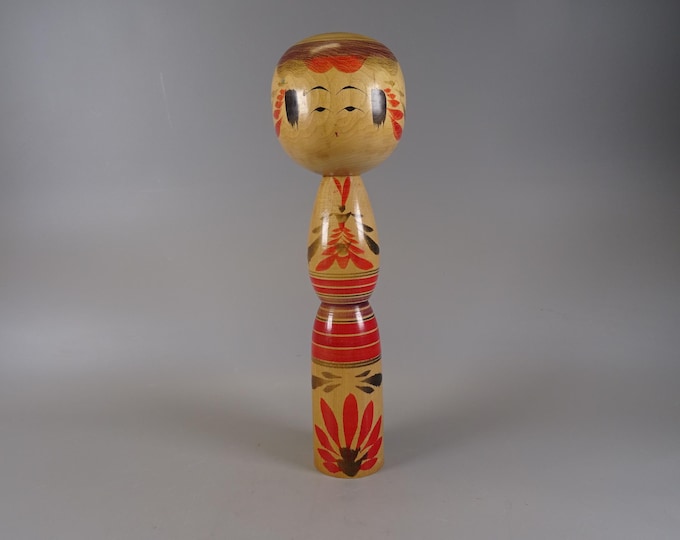 Kokeshi doll wooden figure from Japan vintage, 70s -80s