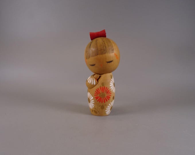 Kokeshi doll wooden figure from Japan vintage, 70s -80s