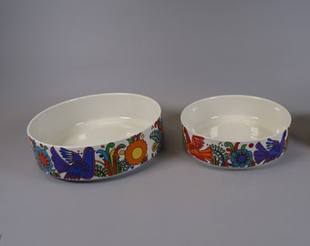 Set of 2 Villeroy & Boch Acapulco bowls, ø: 20.5 cm, 1970s Boho tableware, Mid Century Kitchenware, Christine Reuter.
