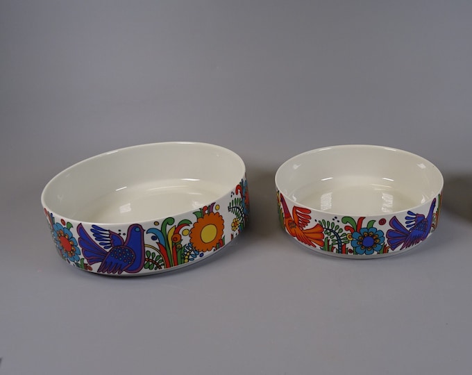 2 er set  Villeroy und Boch Acapulco  Schüssel ø: 20,5 cm   70er Jahre Boho Geschirr, Mid Century Kitchenware, Christine Reuter.
