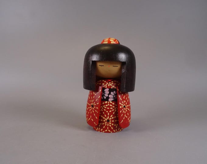Kokeshi doll wooden figure from Japan vintage, 70s -80s