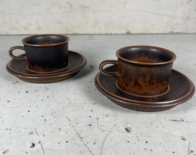 Arabia Ruska Series 1 of 2 Espresso/Mocha Cups Teacup with Saucer
