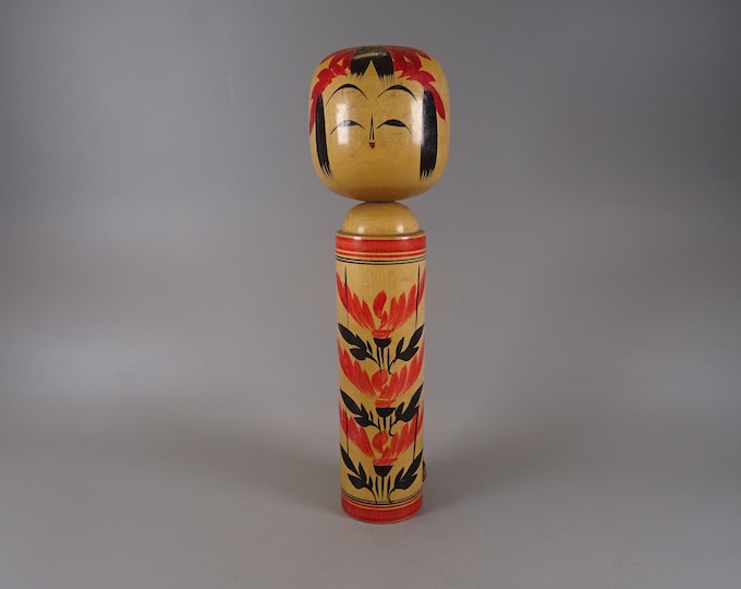 Kokeshi doll wooden figure from Japan vintage, 70s -80s