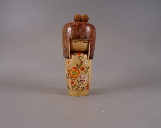 Kokeshi doll wooden figure from Japan vintage, 70s -80s