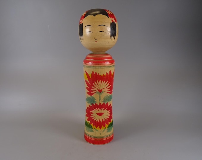Kokeshi doll wooden figure from Japan vintage, 70s -80s