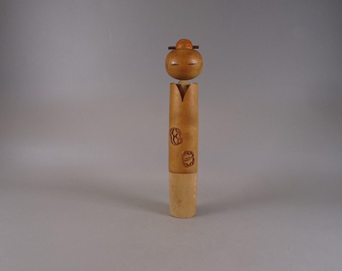 Kokeshi doll wooden figure from Japan vintage, 70s -80s