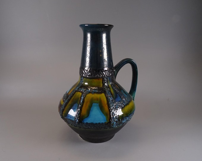 Vintage studio ceramic vase Ruscha VULCANO Orange small