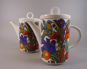 1 of 2 Villeroy and Boch Acapulco coffee or tea pot 70s boho tableware, mid century kitchenware, Christine Reuter.