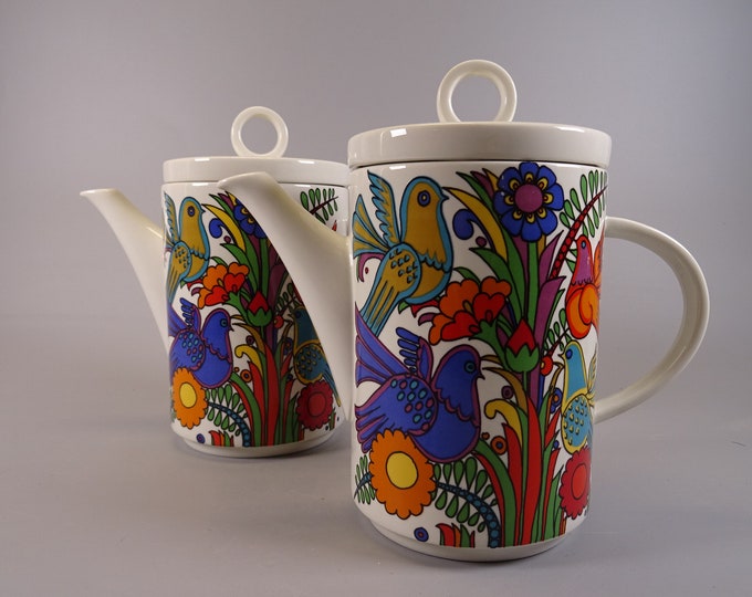 1 of 2 Villeroy and Boch Acapulco coffee or tea pot 70s boho tableware, mid century kitchenware, Christine Reuter.