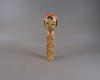 Kokeshi doll wooden figure from Japan vintage, 70s -80s