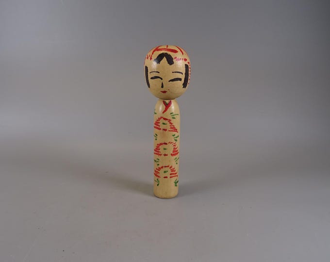 Kokeshi doll wooden figure from Japan vintage, 70s -80s