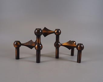Set of 3 Nagel / BMF candle holders in copper from the 70s